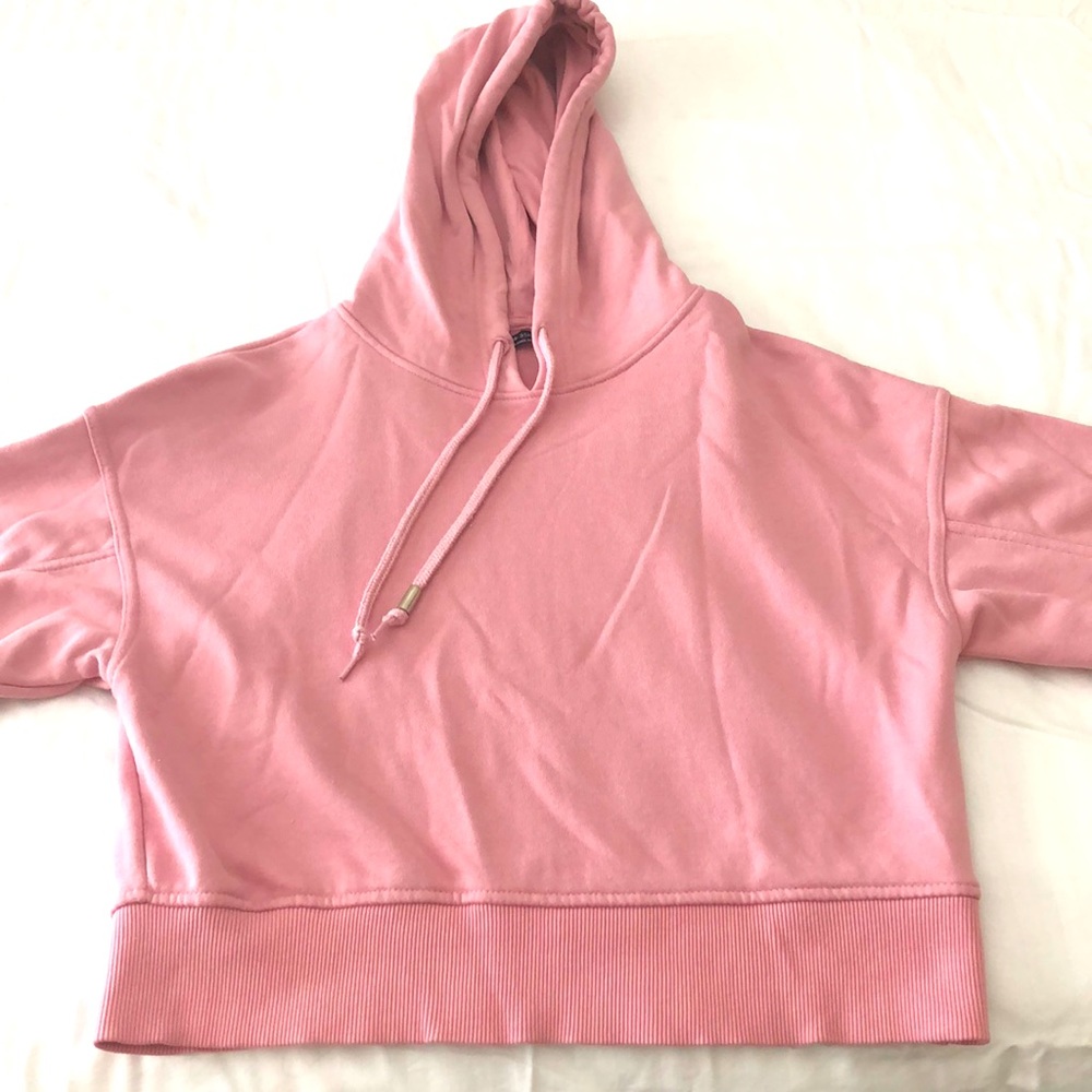 Bershka Hooded short sweatshirt